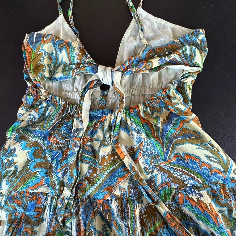 Anthropologie House of Harlow 1960 Womens Tiered Maxi Paisley Dress 100% Cotton - Picture 13 of 15